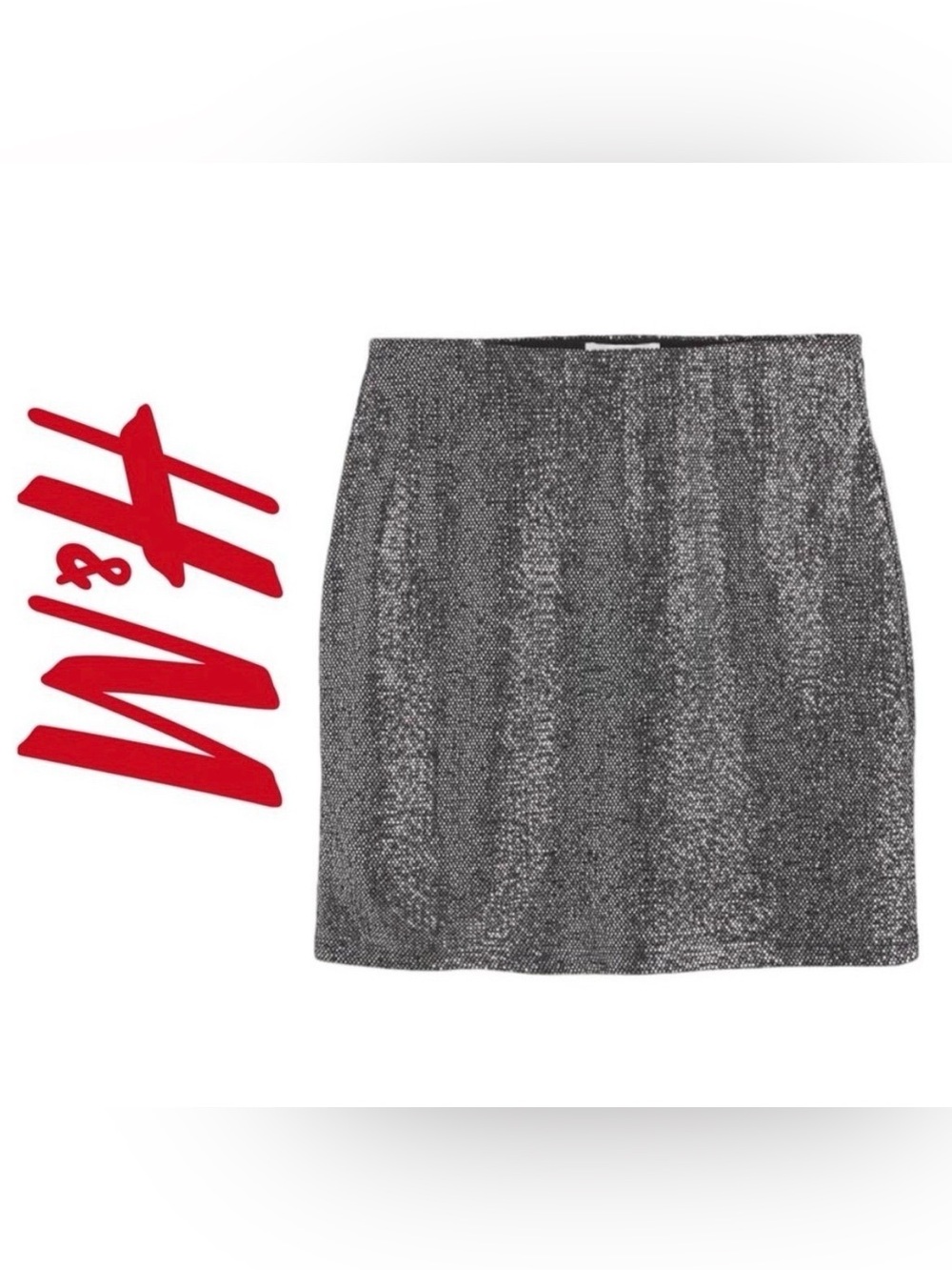 NWOT Black Silver Glittery Short Jersey Skirt Women’s XL PRICE FIRM
